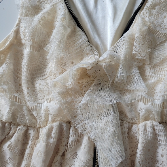 Coquette Lace Mini Ivory Dress S-M? - Picture 8 of 10